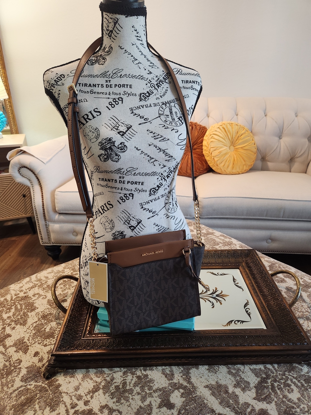 Michael Kors Brown Signature Crossbody Bag